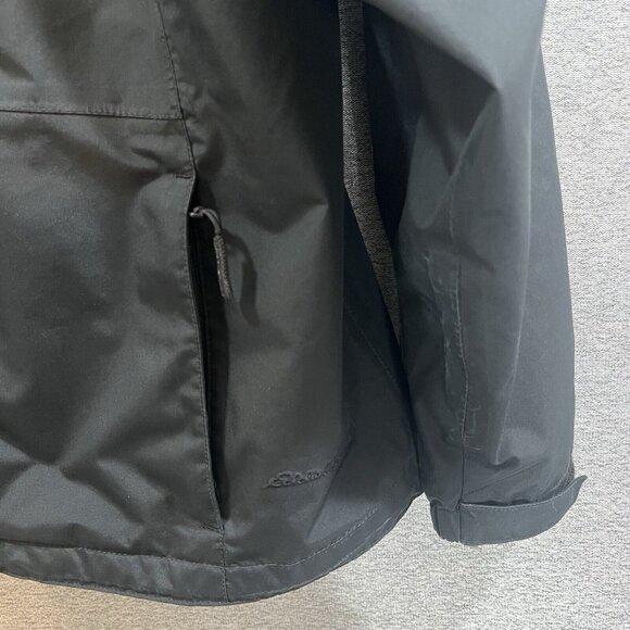 Eddie Bauer Jacket Men Large Weather Edge Black Hooded Windbreaker Rain Jacket - Picture 7 of 16